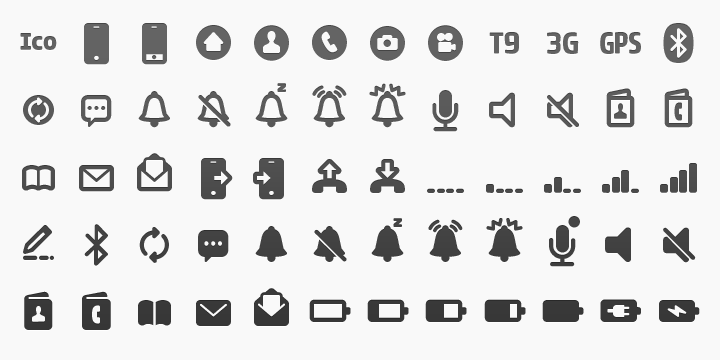 Ico Phone 1 Font preview